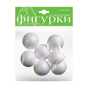 ПЕНОПЛАСТОВЫЕ ФИГУРКИ. ПОЛУСФЕРЫ 50 ММ, 7 ШТ. 
Арт. 2-202/11