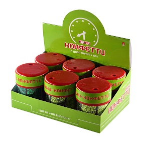 МИНИ-КОНФЕТТИ  ДЛЯ ДЕКОРА, "ЗВЕЗДОЧКИ" С ДОЗАТОРОМ, 80Г  (6 ЦВЕТОВ ), ЗЕЛЕНЫЙ,   №4
Арт. 2-312/04