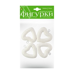 ПЕНОПЛАСТОВЫЕ ФИГУРКИ. СЕРДЦА С ГЛИТТЕРОМ. 50 ММ, 4 ШТ. 
Арт. 2-803/03