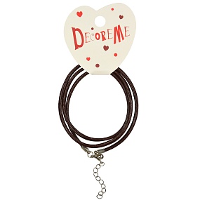 ШНУРОК С ЗАСТЕЖКОЙ КОЖАНЫЙ КРУГЛЫЙ, Ø 3 ММ,  1 ШТ, 60 СМ, 2 ЦВЕТА 
Арт. 2-155/11