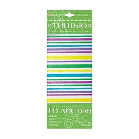 Набор цветной бумаги "тишью" HOBBY TIME
(130 х 290 мм), 10 листов
полоска
Арт : 2-145/01