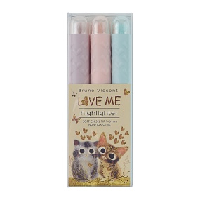 Текстовыделитель BrunoVisconti®
набор 3 цвета
розовый, сиреневый, голубой
"LOVE ME"
Арт. 22-0173