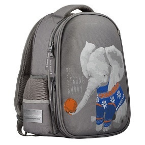 Рюкзак BrunoVisconti®
облегченная капсула
серый  с эргономичной спинкой
«ЗИМНИЕ ЗАРИСОВКИ.СЛОНИК»
Арт. 12-001-163/05