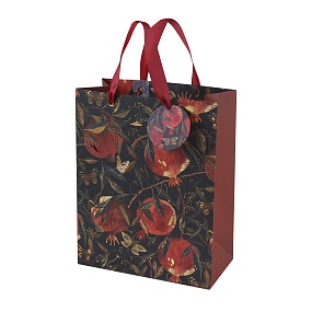 Пакет бумажный упаковочный подарочный BrunoVisconti®
 (260 х 324 х 130 мм)
"FLORA.ГРАНАТ "
Арт. 2-852/04