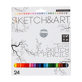 Карандашии цветные BrunoVisconti®
24  цветов, грифель 3 мм
Sketch&Art
Арт. 30-0152
