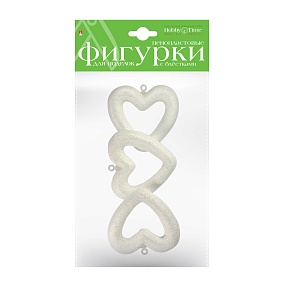 ПЕНОПЛАСТОВЫЕ ФИГУРКИ. СЕРДЦА С ГЛИТТЕРОМ. 75 ММ, 4 ШТ. 
Арт. 2-803/02