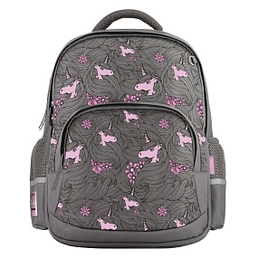 Рюкзак BrunoVisconti®
классический 
серый с эргономичной спинкой
«ЕДИНОРОГИ.РОМАНТИКА»
Арт. 12-002-119/05