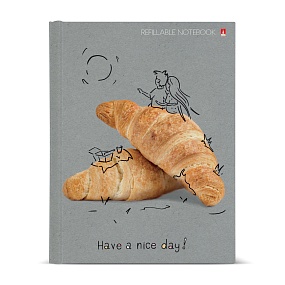 Тетрадь со сменным блоком Альт®
А5 (170 х 225 мм)
"NICE DAYS. КРУАССАН" 80л., клетка
Арт. 7-80-081/20