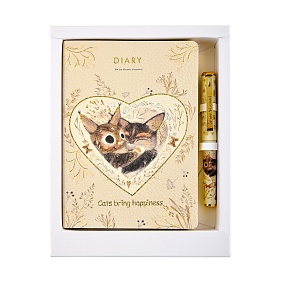 Подарочный набор BrunoVisconti® "Love me.Котики  приносят счастье" ЕЖЕДНЕВНИК А6+ И  РУЧКА
Арт. 3-742-482/08