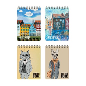 SKETCHBOOK BV, 185х250 мм, 50 Л. 200 гр. НА ГРЕБНЕ (4 ВИДА) 
Арт. 1-552/05