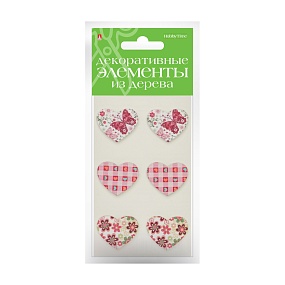 ДЕКОР ИЗ ДЕРЕВА. КРАШЕНЫЙ, НАБОР №25 "СЕРДЕЧКИ - 3"
Арт. 2-358/12