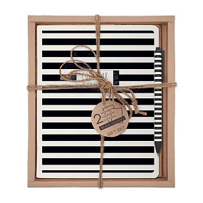 НАБОР ПОДАРОЧНЫЙ "BLACK&WHITE.NEW. Полоски" (ДВЕ ТЕТРАДИ И РУЧКА)
Арт. 7-48-1269-2/2