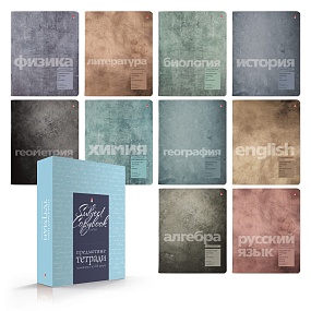НАБОР ТЕМАТИЧЕСКИХ ТЕТРАДЕЙ СЕРИЯ "STONE COLOR" (коробка SOFT TOUCH голубая)
Арт. 7-48-1358/28