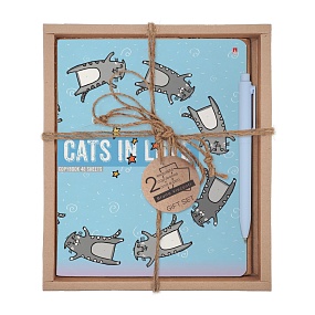 НАБОР ПОДАРОЧНЫЙ "CATS IN LOVE. Ночной хоровод" (ДВЕ ТЕТРАДИ И РУЧКА)
Арт. 7-48-1230-2/3