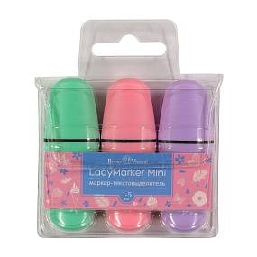 Текстовыделитель BrunoVisconti®
набор, 3 цвета - Пастель, ПВХ - карман
LadyMarker Mini
Арт. 22-0066