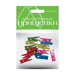 ДЕКОРАТИВНЫЕ ПРИЩЕПКИ. НАБОР №4 "ЯРКИЕ ЦВЕТА. МИКС". 25 ММ. ( 10 ЦВЕТОВ ) 
Арт. 2-360/04