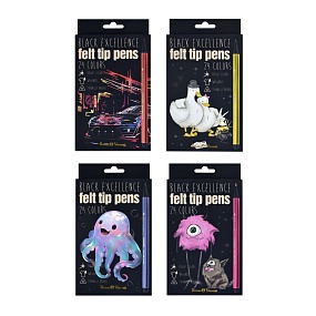 Фломастеры BrunoVisconti®
24 цвета, 4 вида "BLACK EXCELLENCE"
картонная коробка
Арт. 32-0057